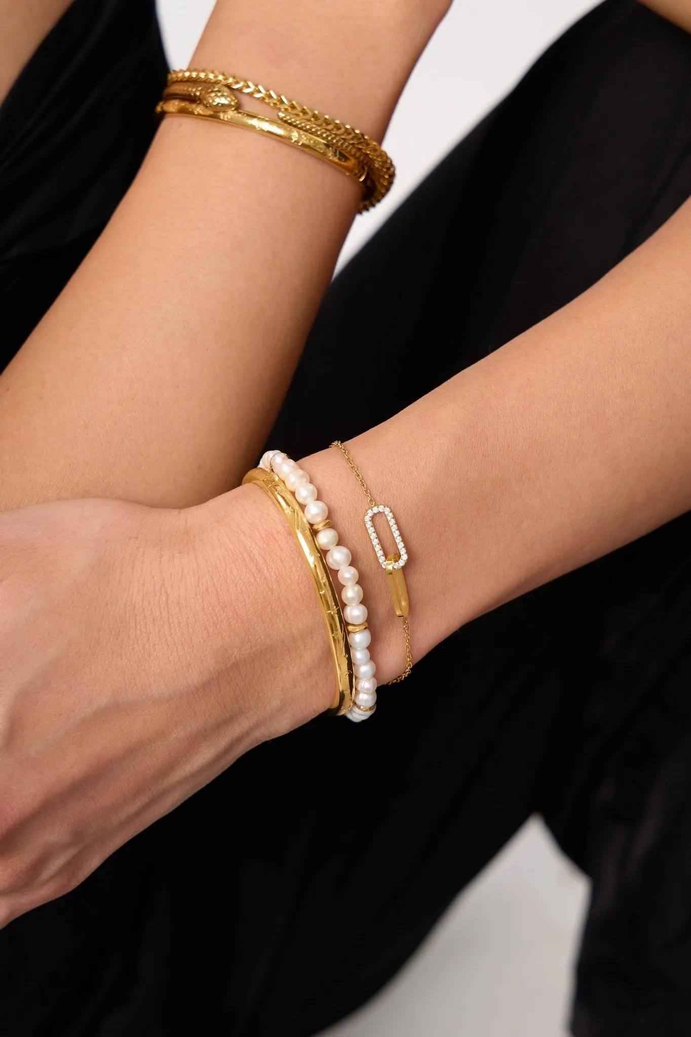 Pave Intertwined Links Bracelet sold by Flaire & Co. product image thumbnail 2