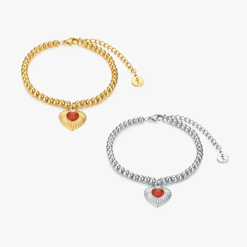 Beaded Sunburst Heart Bracelet sold by Flaire & Co.