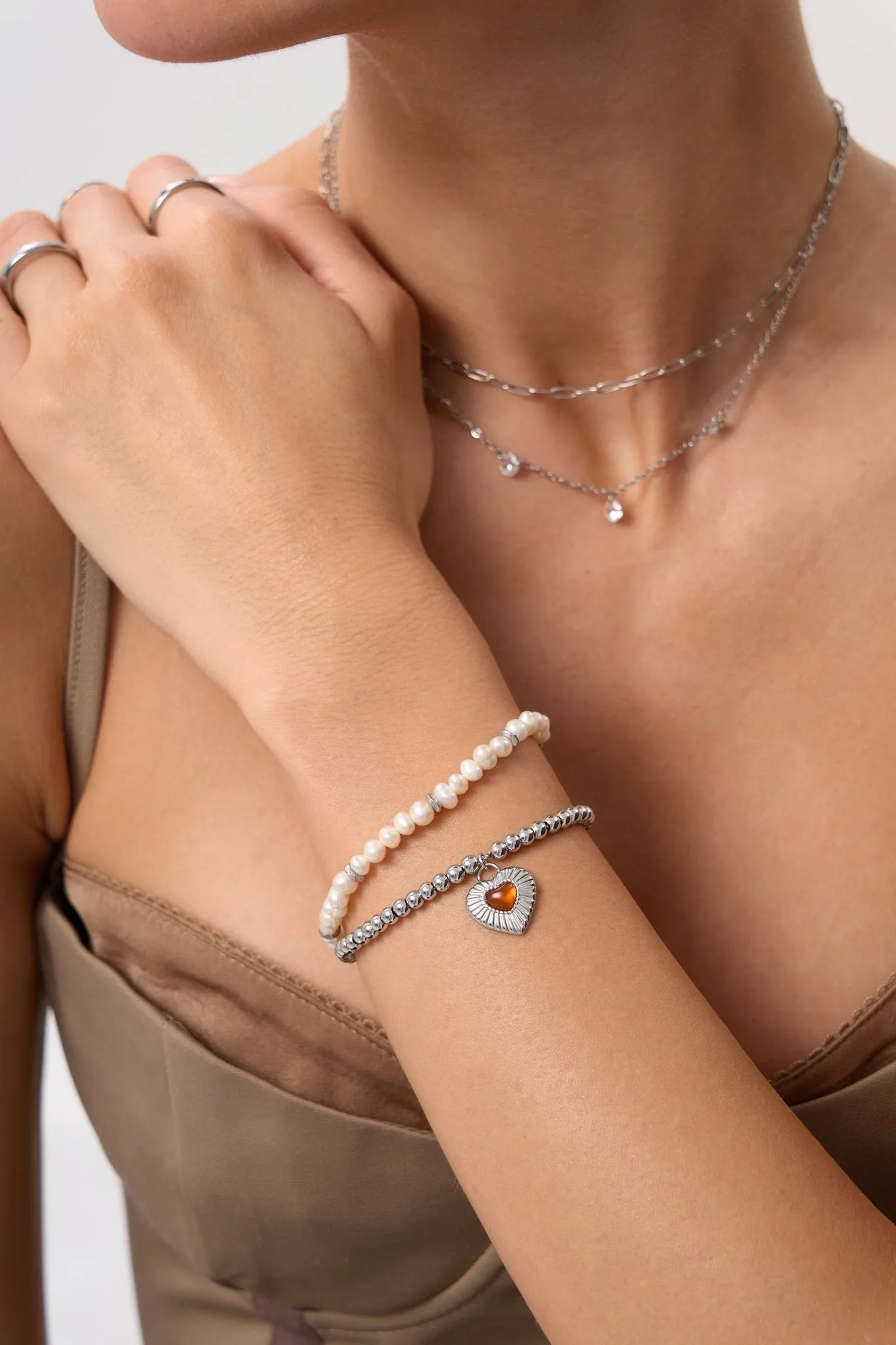 Beaded Sunburst Heart Bracelet sold by Flaire & Co. product image thumbnail 2