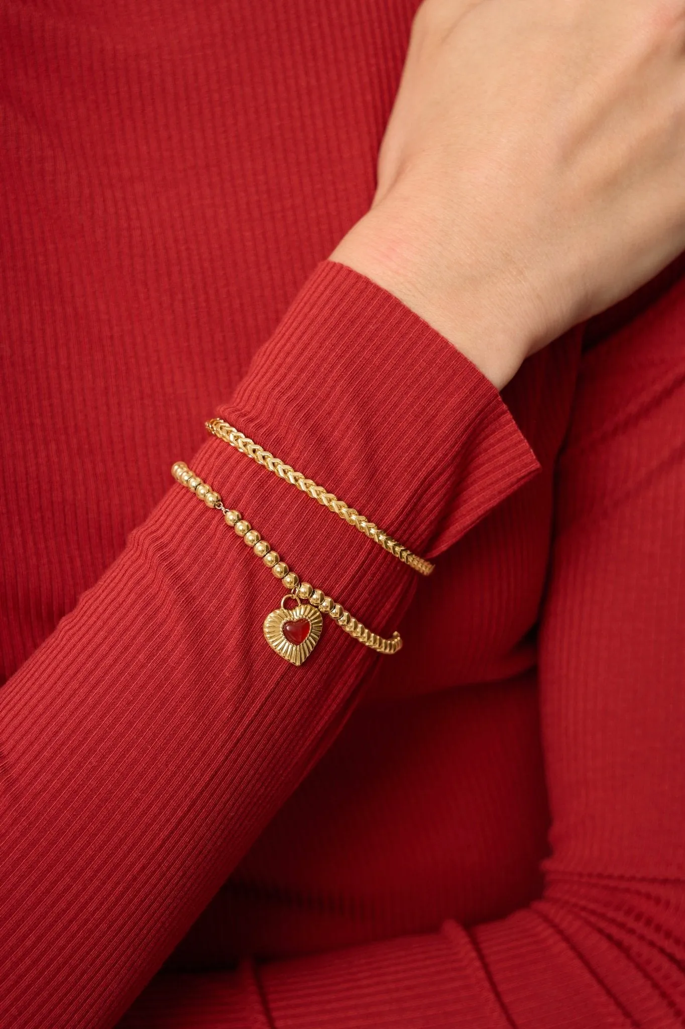 Beaded Sunburst Heart Bracelet sold by Flaire & Co. product image thumbnail 3