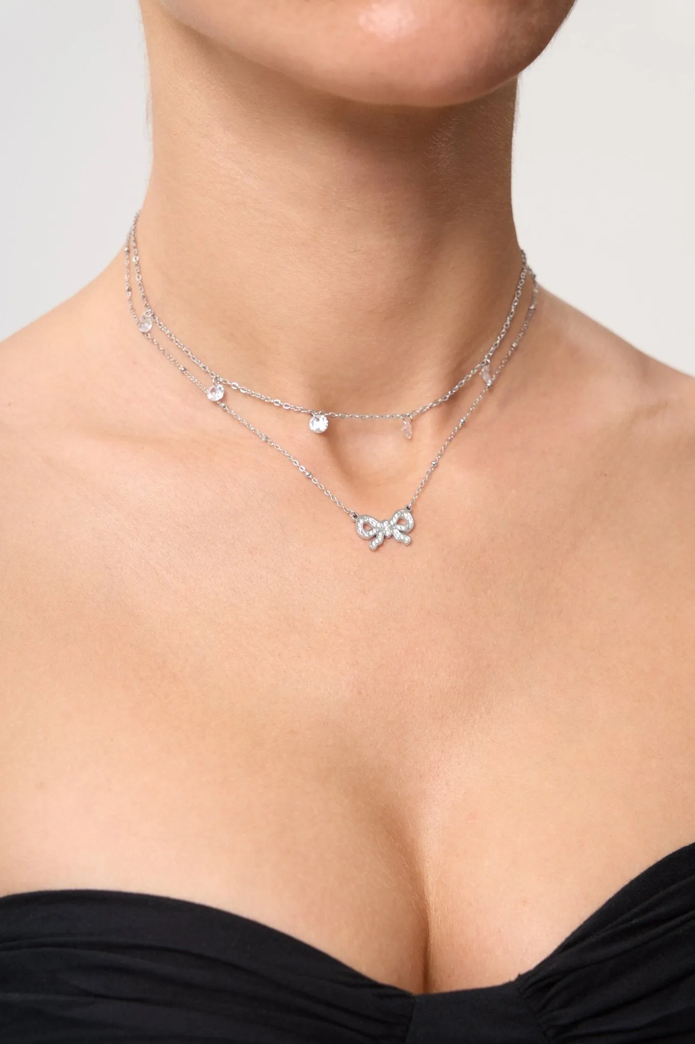 Pave Bow Necklace sold by Flaire & Co. product image thumbnail 2