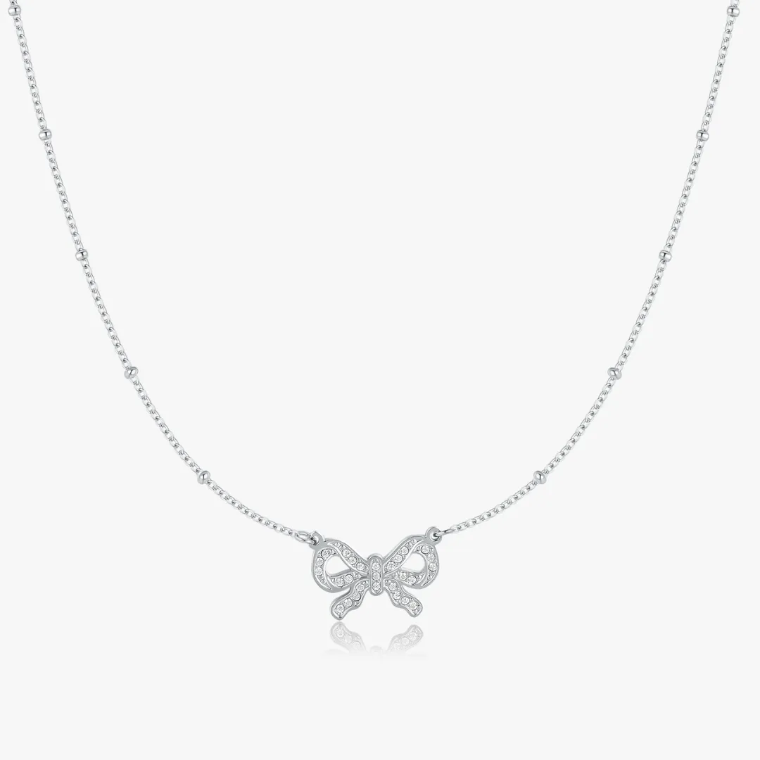 Pave Bow Necklace sold by Flaire & Co. product image thumbnail 4