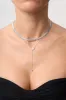 Lariat Cluster Gems Necklace sold by Flaire & Co.