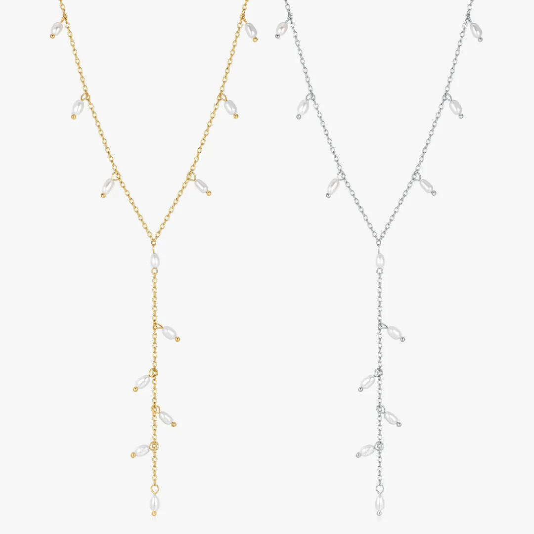 Lariat Mini Pearls Necklace sold by Flaire & Co.