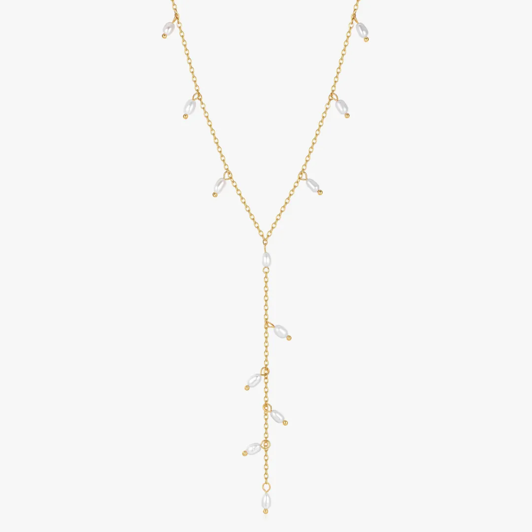 Lariat Mini Pearls Necklace sold by Flaire & Co. product image thumbnail 4