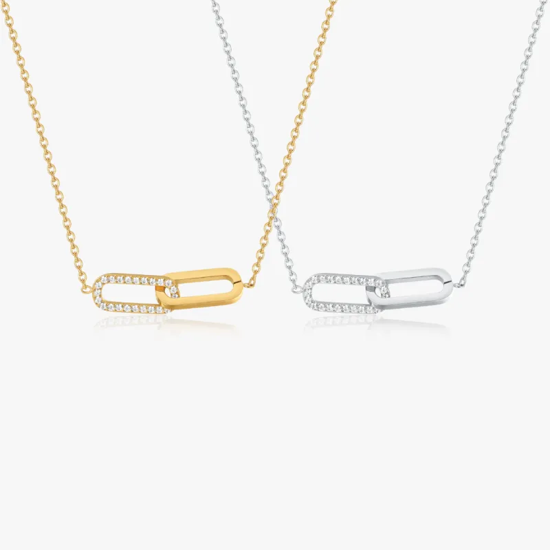 Pave Intertwined Links Necklace sold by Flaire & Co.