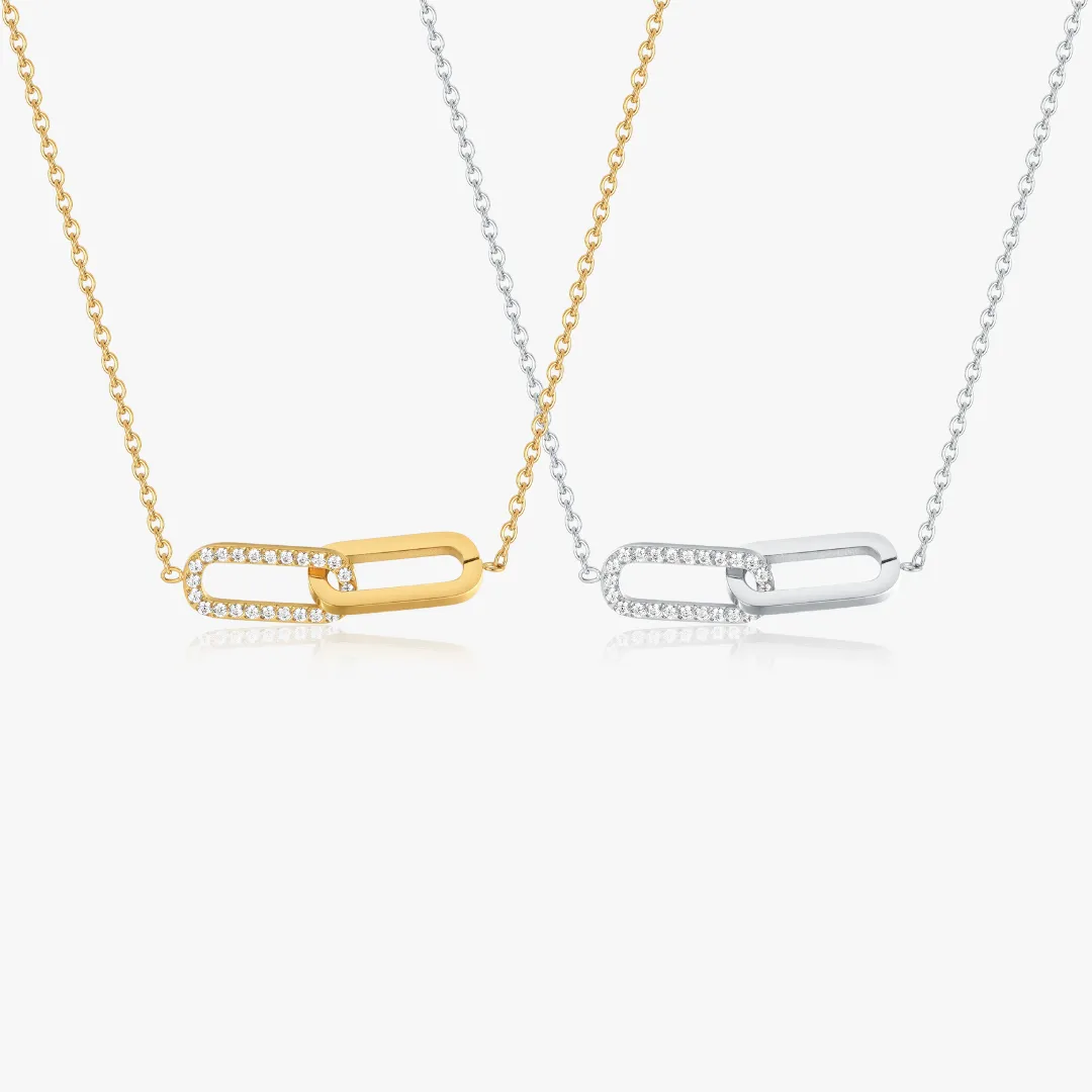 Pave Intertwined Links Necklace sold by Flaire & Co.