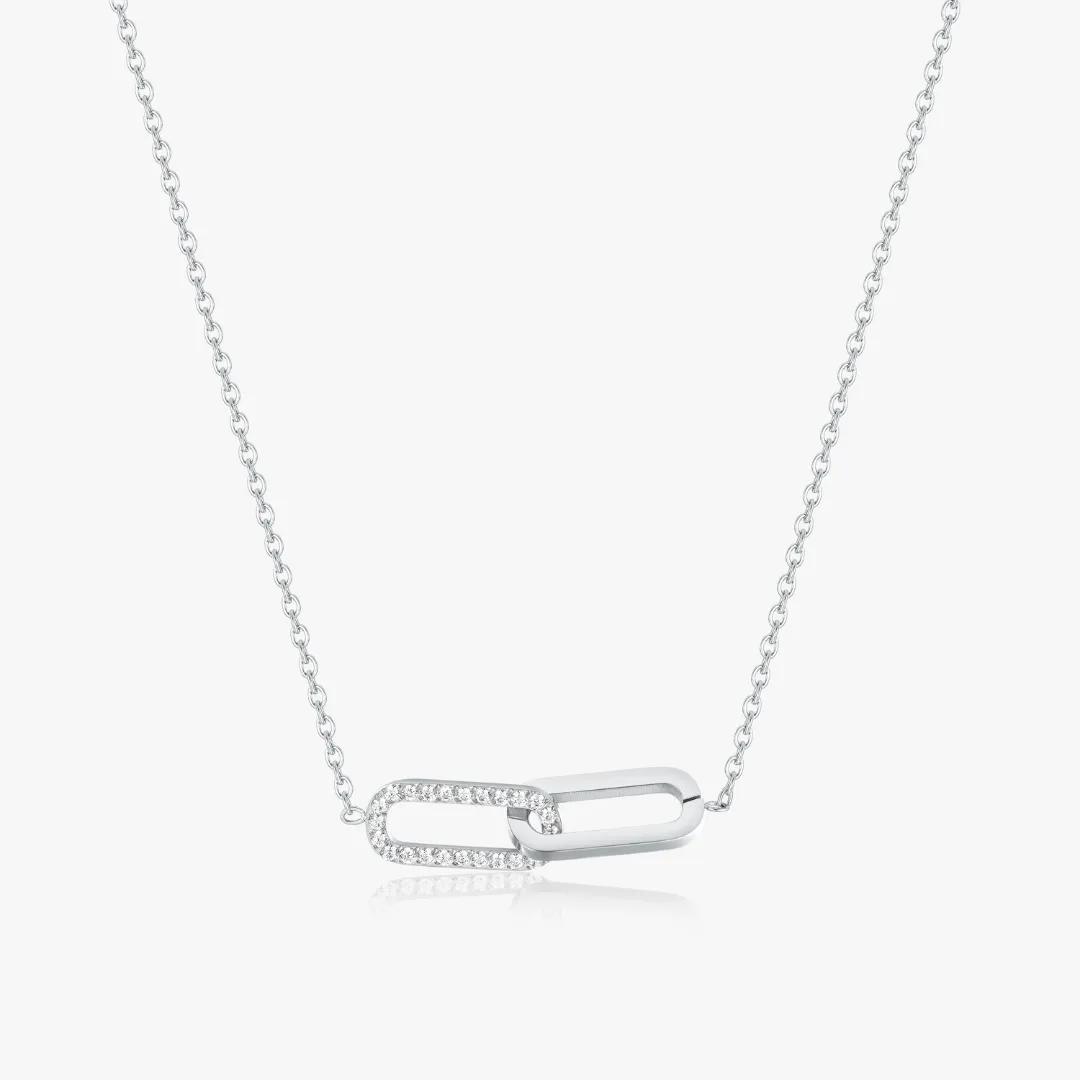 Pave Intertwined Links Necklace sold by Flaire & Co. product image thumbnail 3