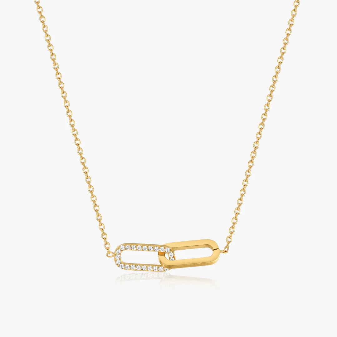 Pave Intertwined Links Necklace sold by Flaire & Co. product image thumbnail 4