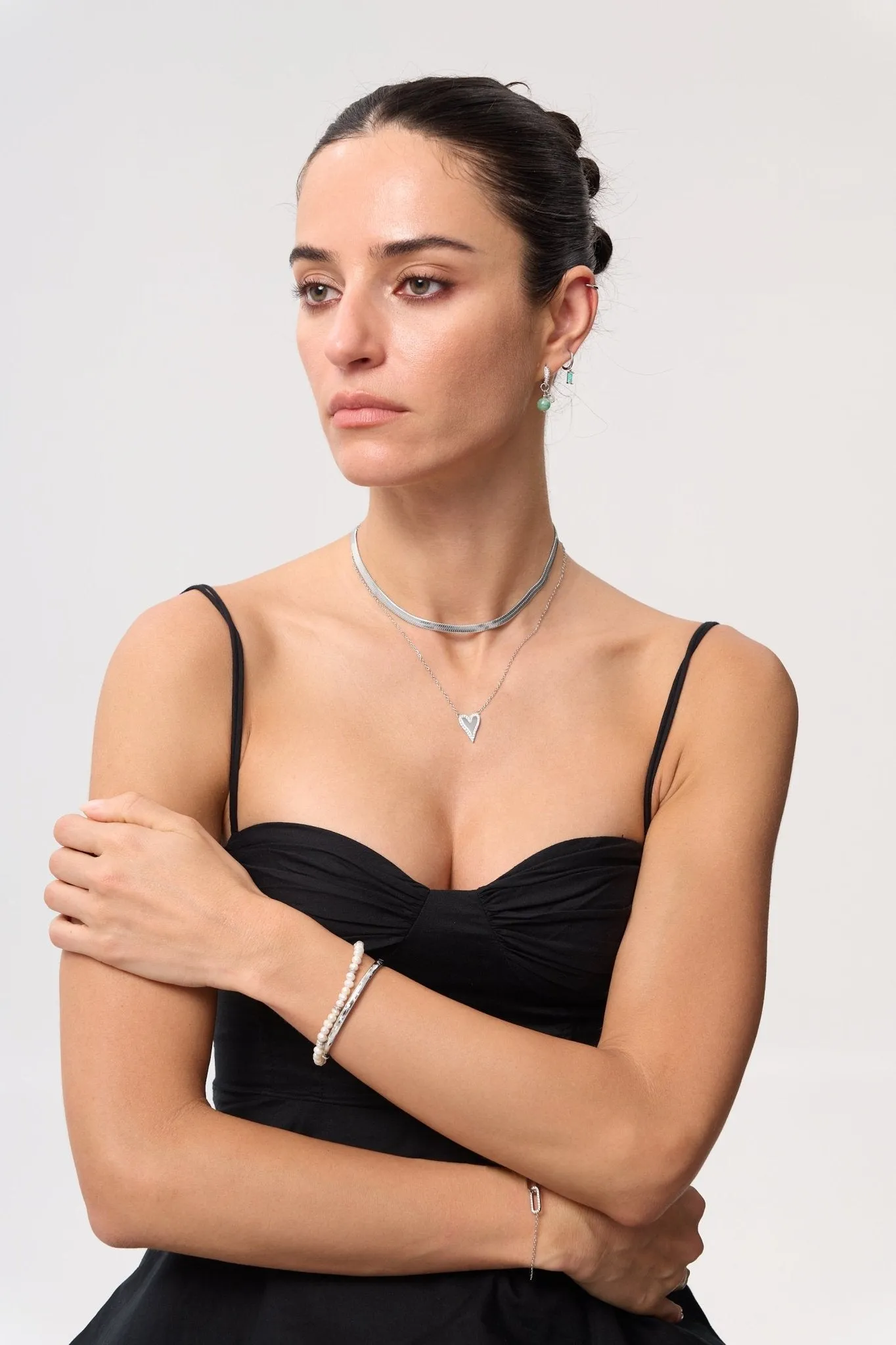 Pave Long Heart Necklace sold by Flaire & Co. product image thumbnail 3