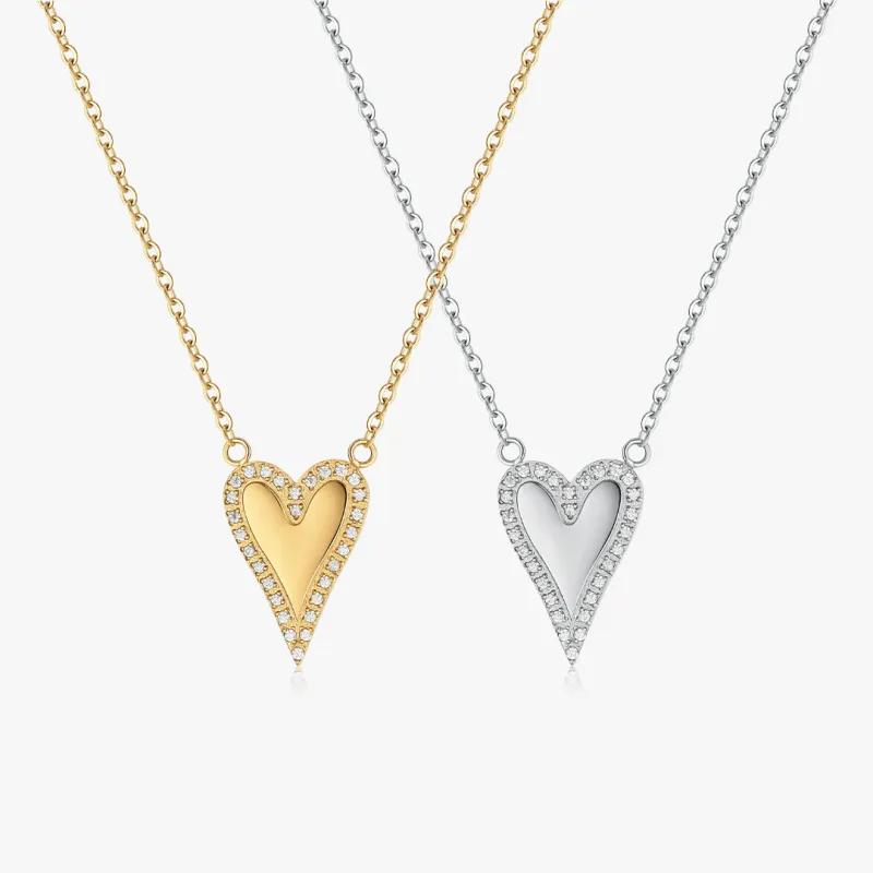 Pave Long Heart Necklace sold by Flaire & Co.