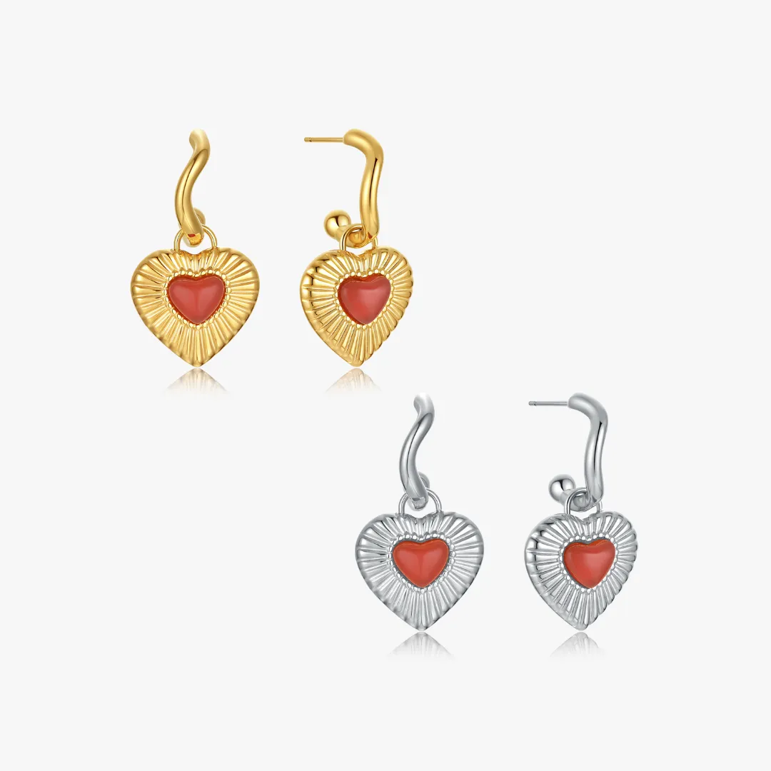 Sunburst Heart Earrings sold by Flaire & Co.