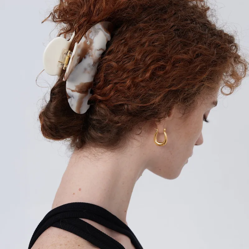 Amelia Claw Clip in Stone (2 Sizes) sold by Flaire & Co.