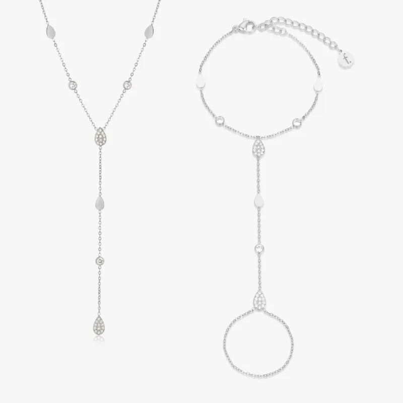 Tear Drop CZ Bundle in Silver sold by Flaire & Co.