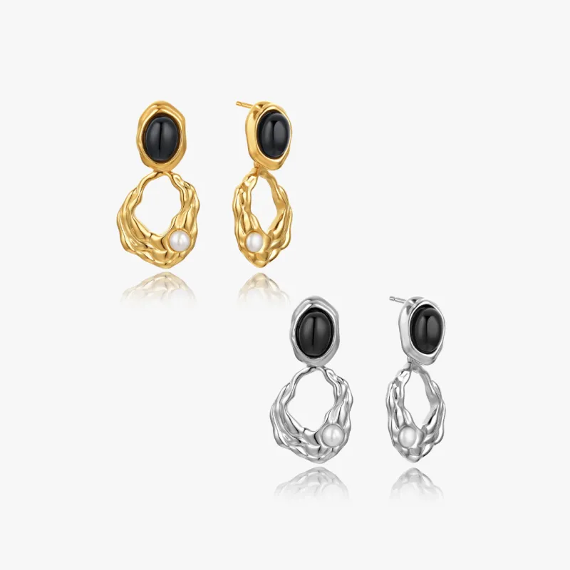 Kaia Molten Drop Earrings With Pearl sold by Flaire & Co.