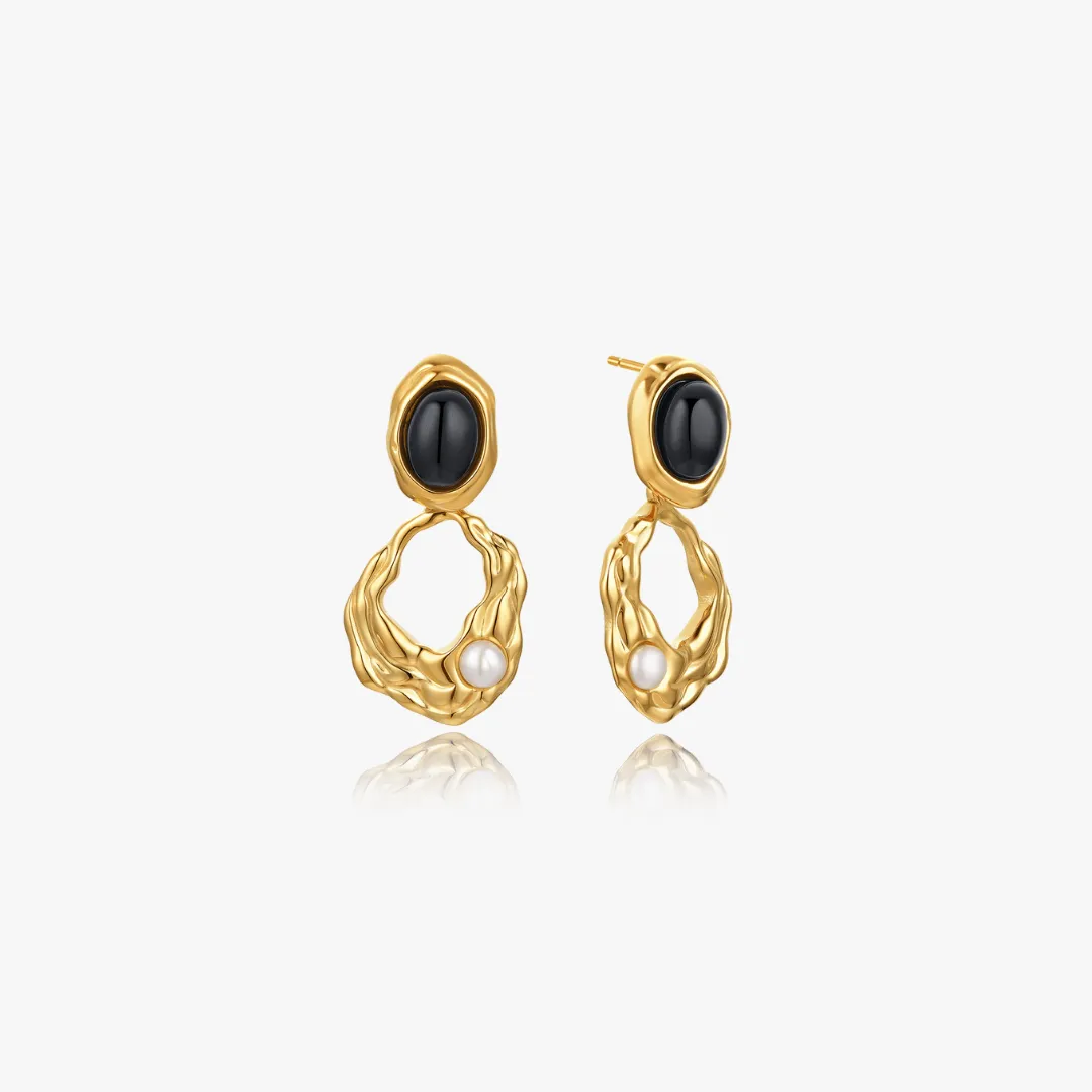 Kaia Molten Drop Earrings With Pearl sold by Flaire & Co. product image thumbnail 5