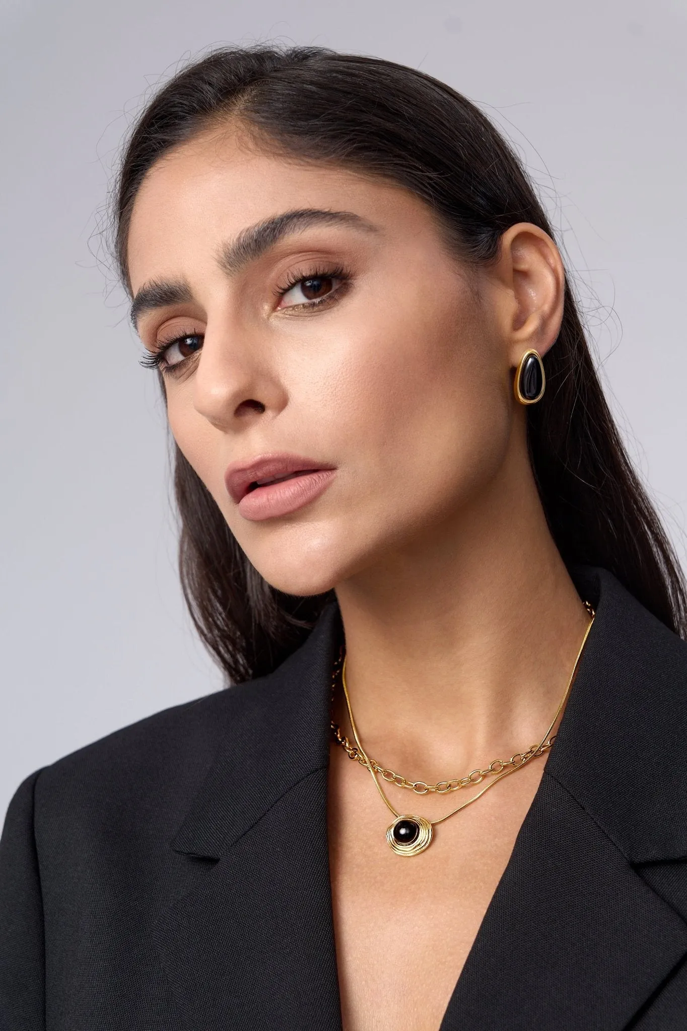 Thea Black Gem Necklace sold by Flaire & Co. product image thumbnail 2