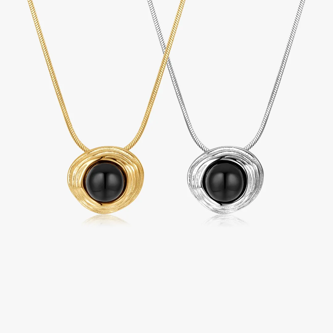 Thea Black Gem Necklace sold by Flaire & Co.