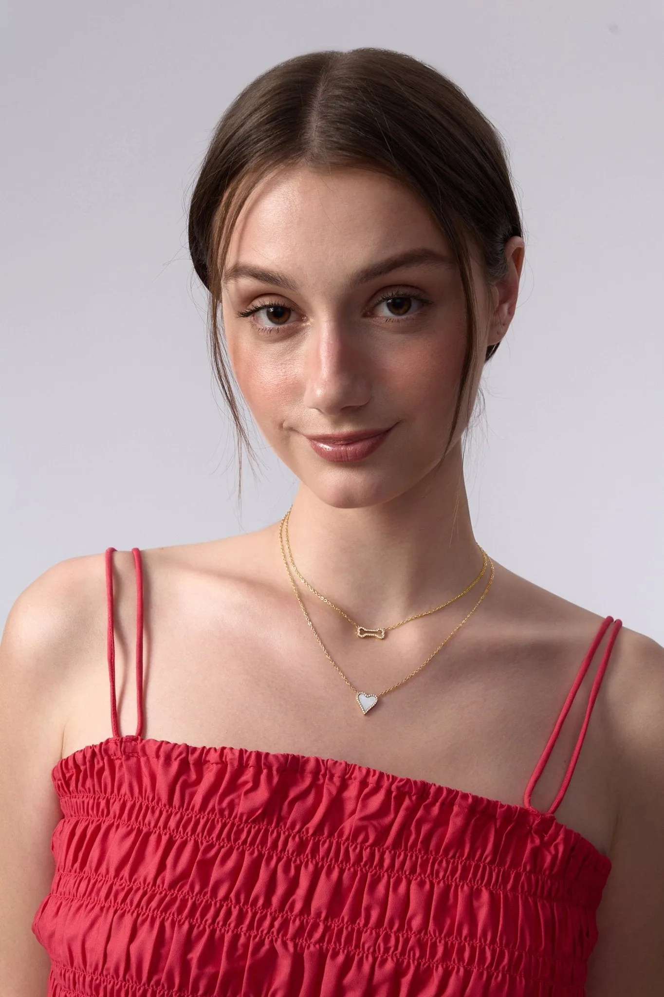 Pave Mother of Pearl Heart Necklace sold by Flaire & Co. product image thumbnail 2