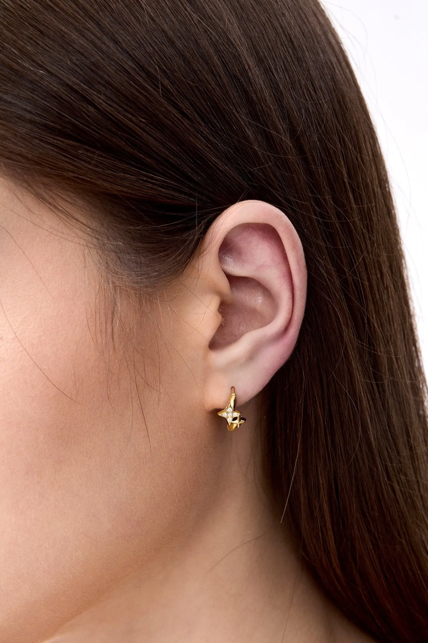 Estelle Double Star Mini Hoops sold by Flaire & Co. product image thumbnail 2