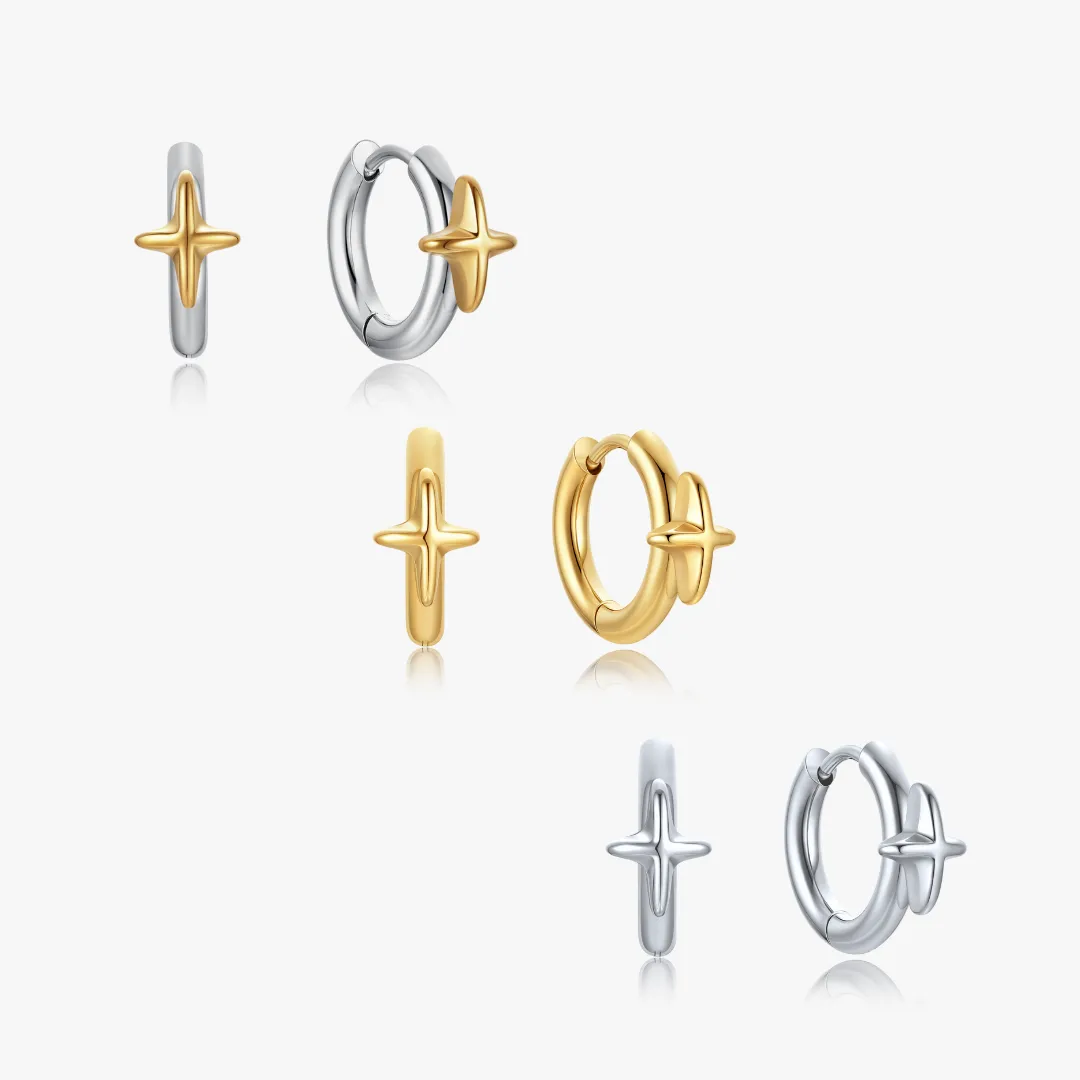 Astra Star Mini Hoops sold by Flaire & Co.