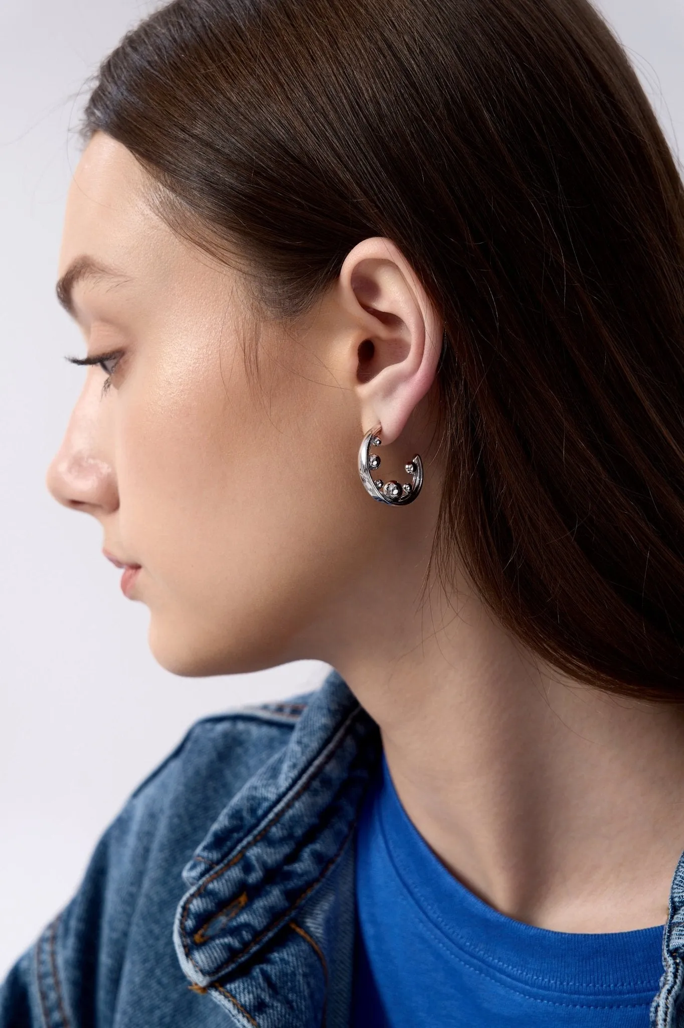 Mira Bold Sphere Hoops sold by Flaire & Co. product image thumbnail 2