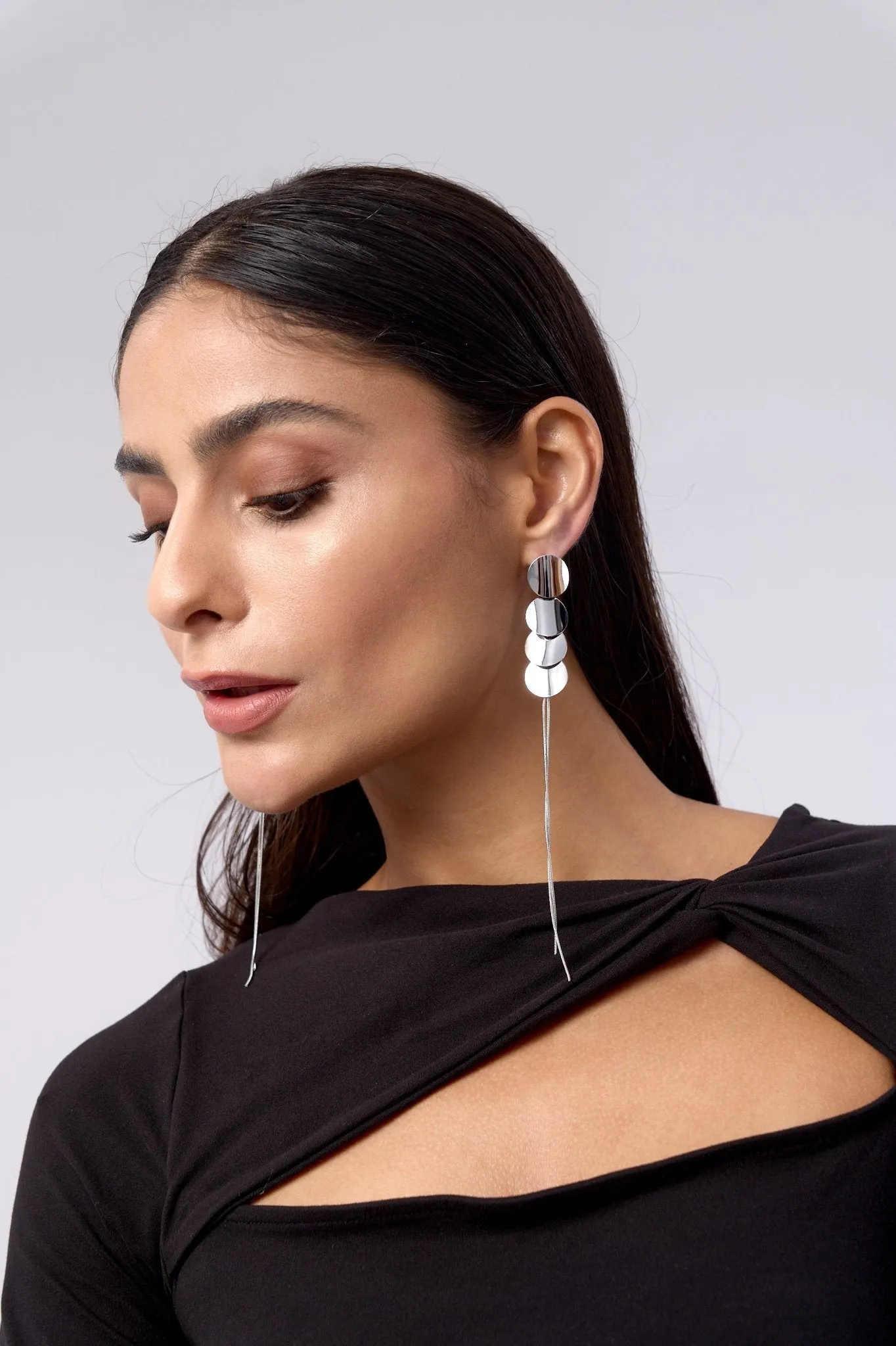 Alina Drop Disk Earrings sold by Flaire & Co. product image thumbnail 3