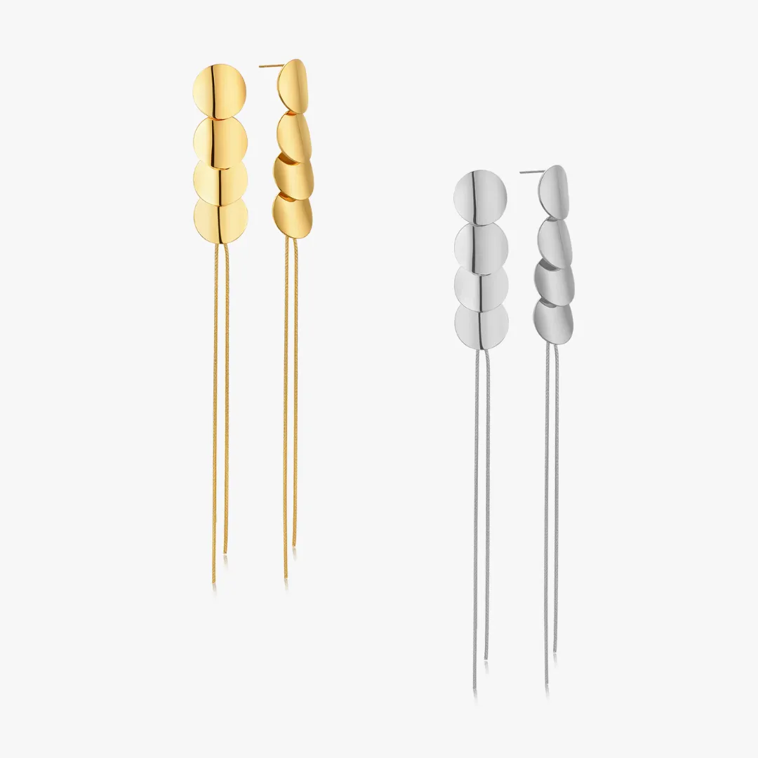Alina Drop Disk Earrings sold by Flaire & Co.
