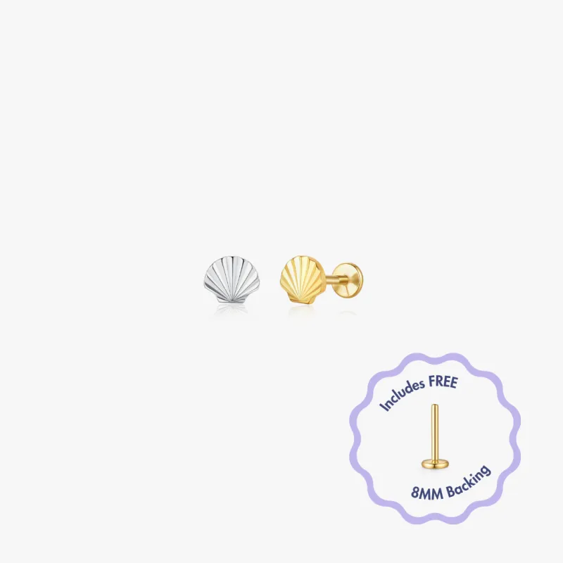 Shell Titanium Flat Back Stud (Single) sold by Flaire & Co.