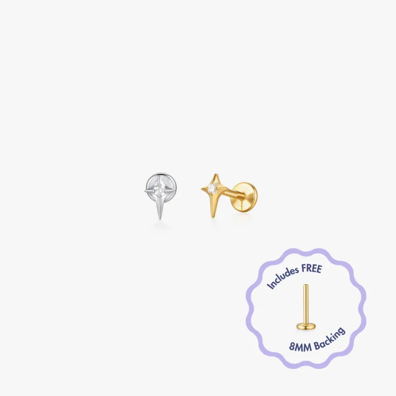 Stella Star Titanium Flat Back Stud (Single) sold by Flaire & Co.