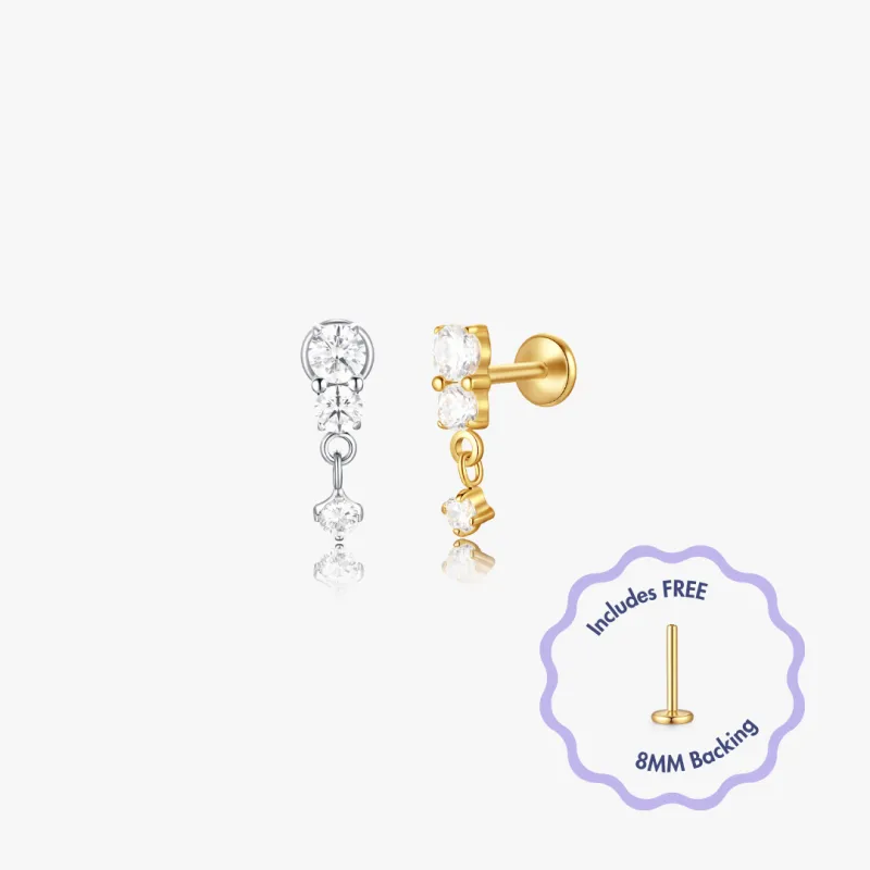 Iris Titanium Flat Back Stud (Single) sold by Flaire & Co.