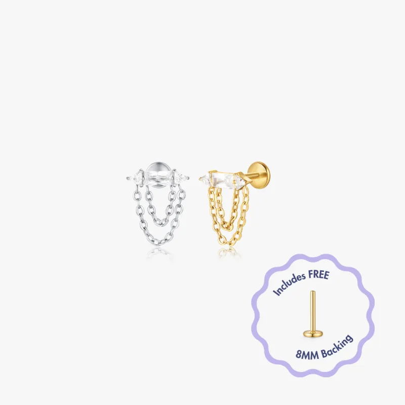 Siena Titanium Flat Back Stud (Single) sold by Flaire & Co.