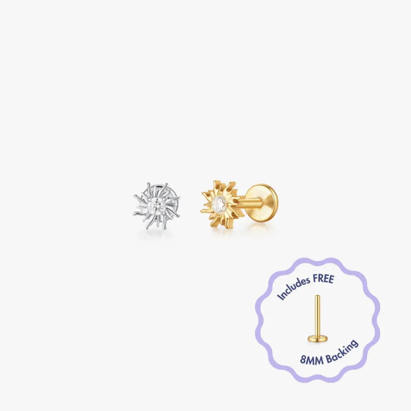 Sol Titanium Flat Back Stud (Single) sold by Flaire & Co.