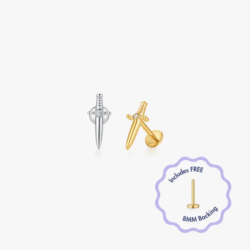 Dagger Titanium Flat Back Stud (Single) sold by Flaire & Co.