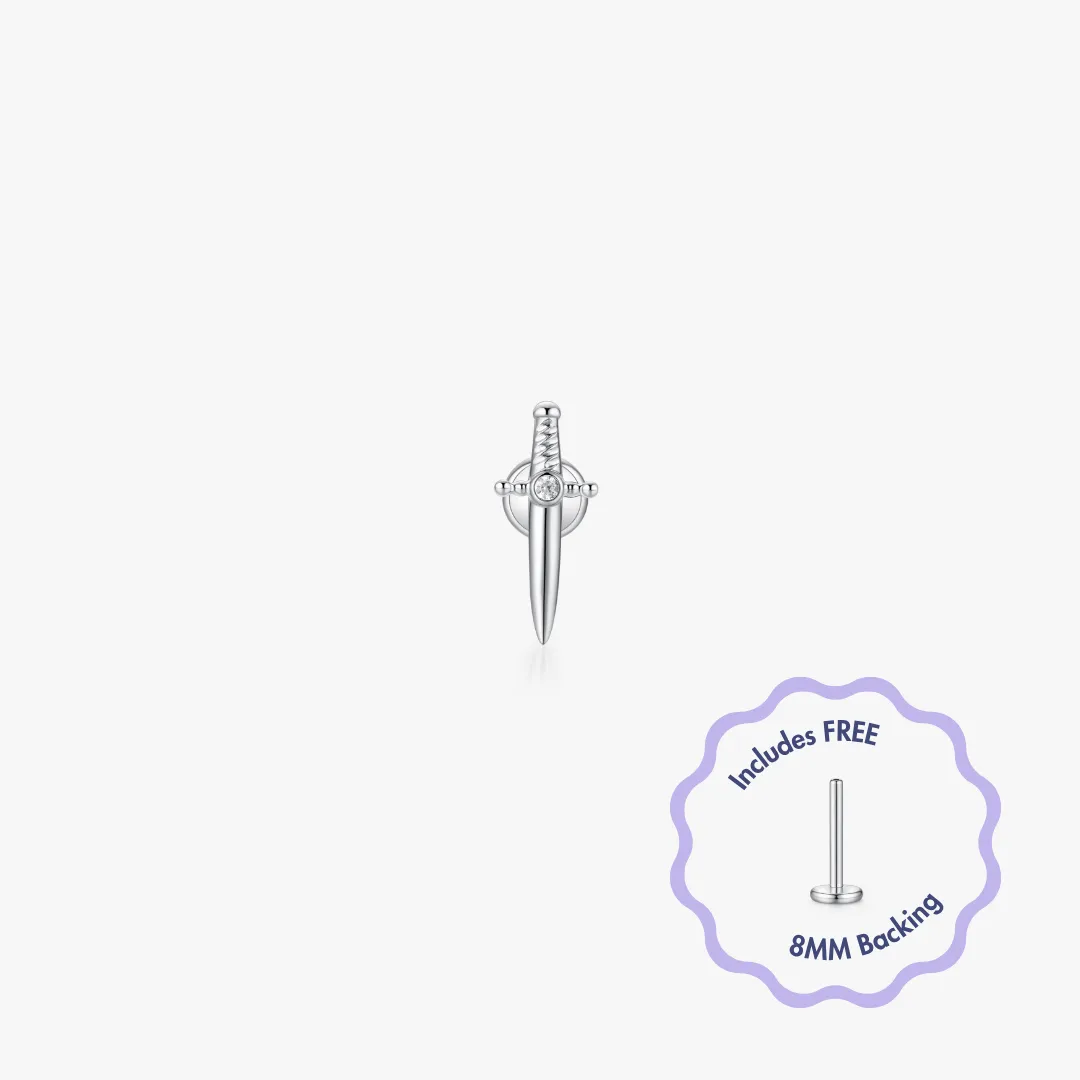 Dagger Titanium Flat Back Stud (Single) sold by Flaire & Co. product image thumbnail 4