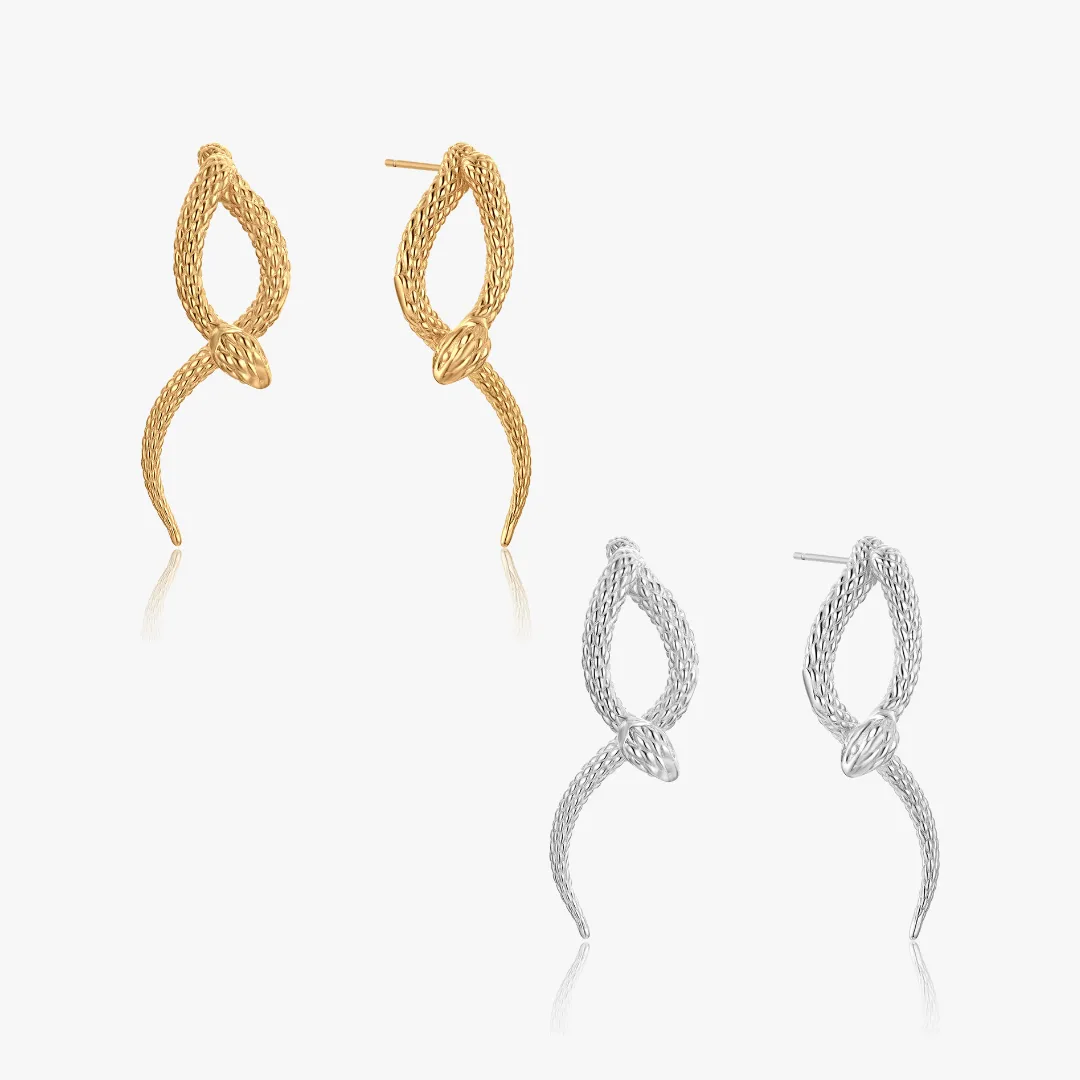 Geometric Dangling Snake Earrings sold by Flaire & Co.