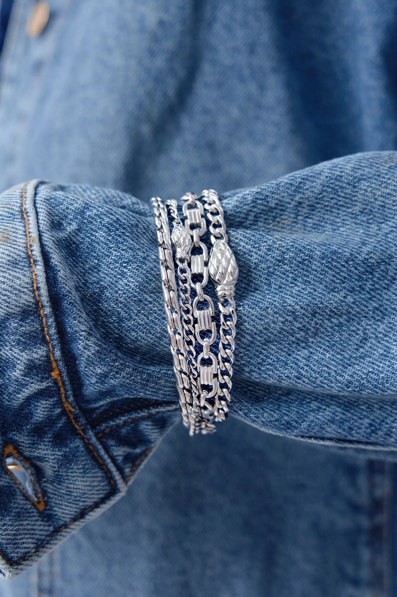 Thick Geometric Snake Head Bracelet (Unisex) sold by Flaire & Co. product image thumbnail 4