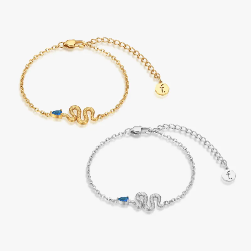 Blue Gem Snake Bracelet sold by Flaire & Co.