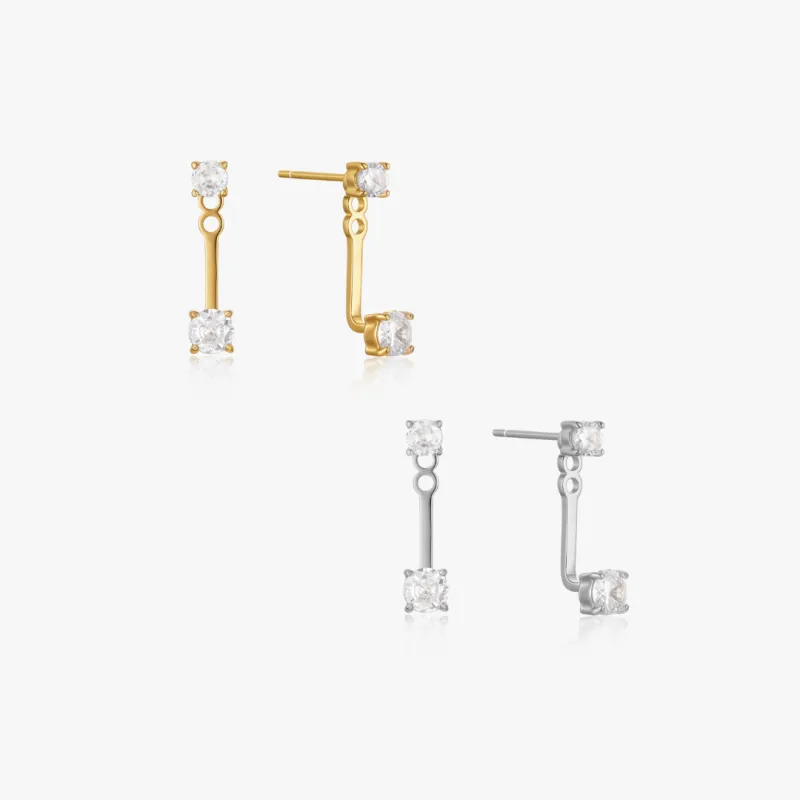 Double Gem Huggie Earrings sold by Flaire & Co.