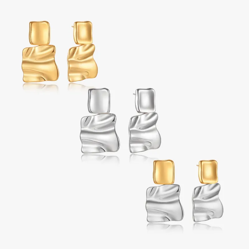 Paige Organic Rectangle Drop Earrings sold by Flaire & Co.