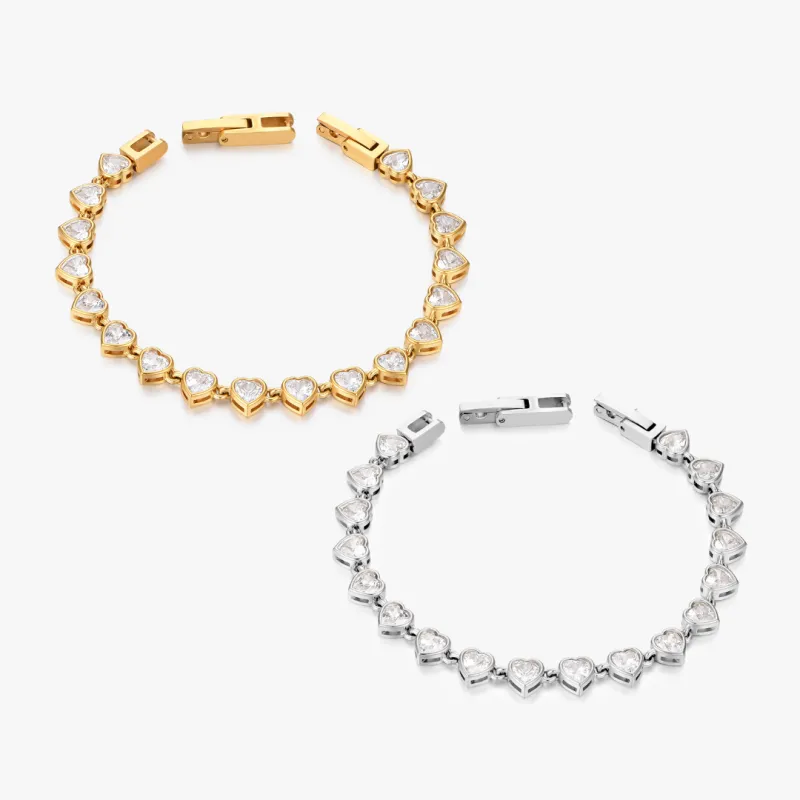 Lucy Heart Gem Tennis Bracelet sold by Flaire & Co.