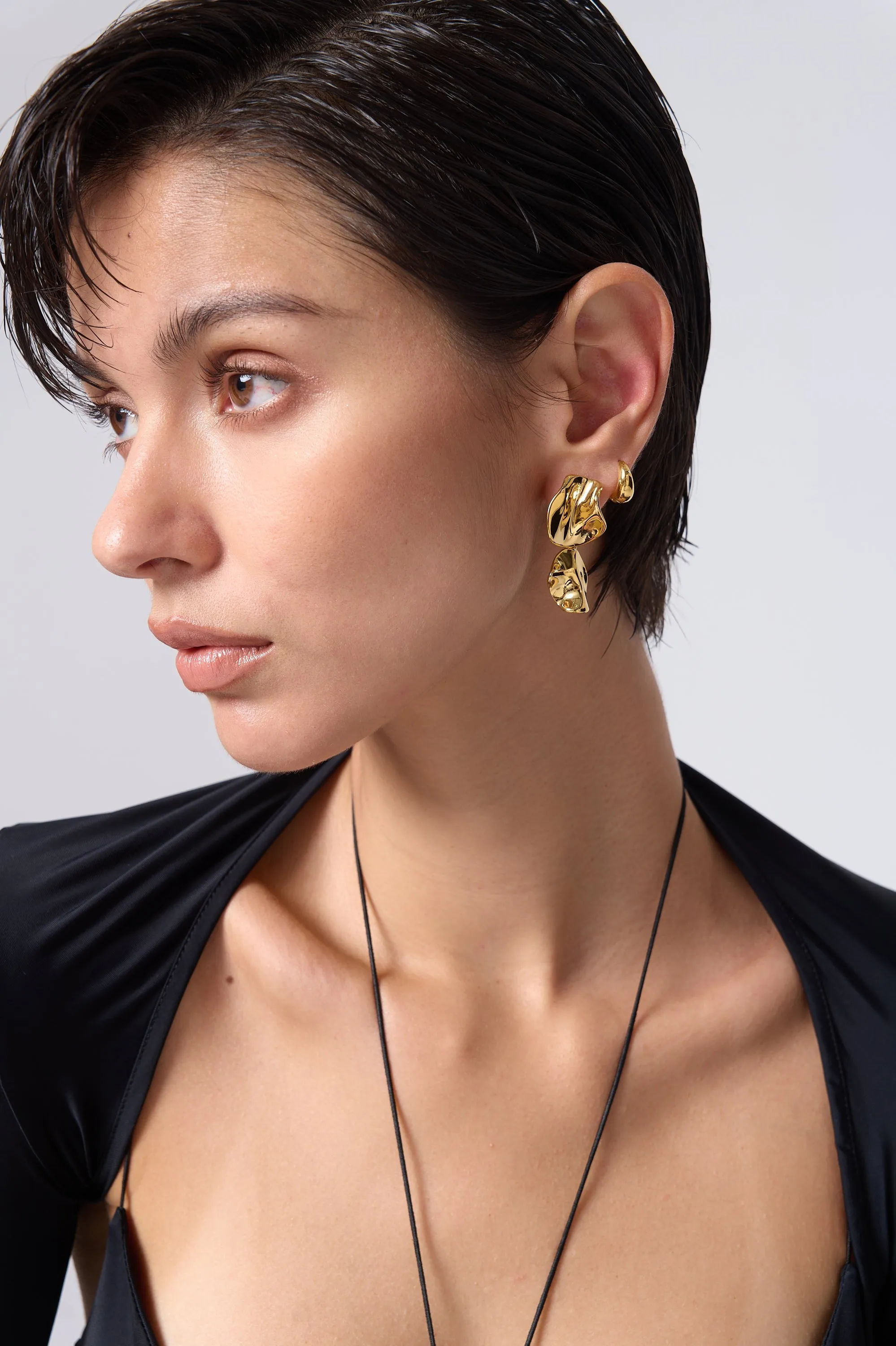 Freya Organic Texture Drop Earrings sold by Flaire & Co. product image thumbnail 3
