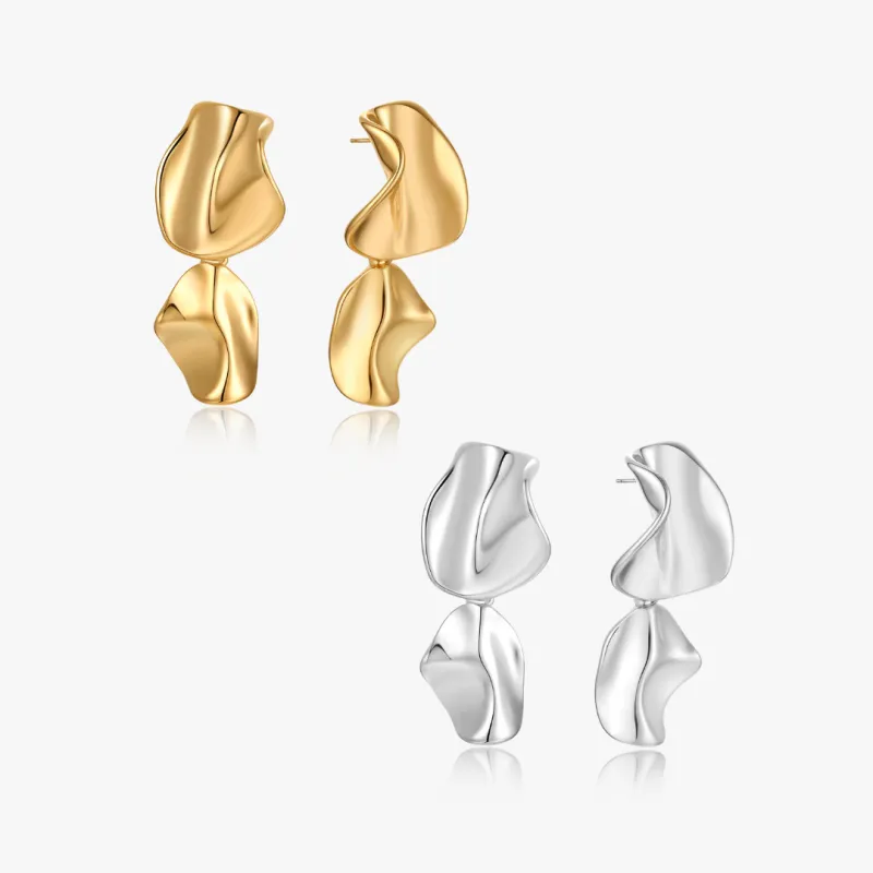 Freya Organic Texture Drop Earrings sold by Flaire & Co.