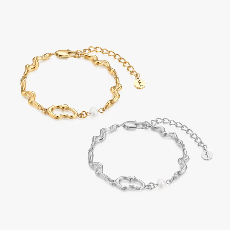 Yara Organic Asymmetrical Pearl Bracelet sold by Flaire & Co.