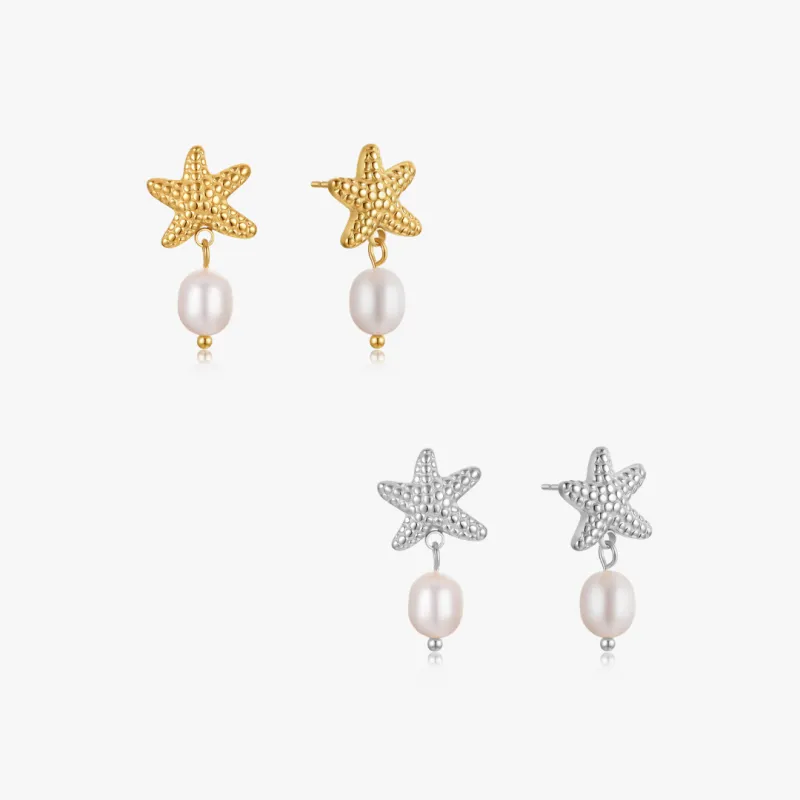 Starfish Pearl Earrings made by Flaire & Co.