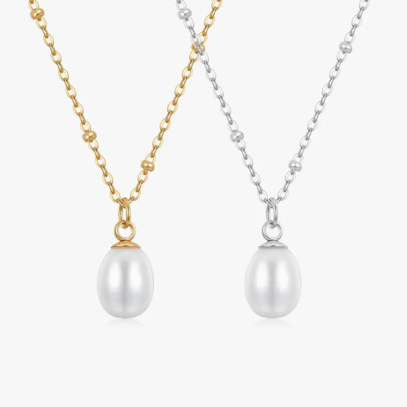 Single Pearl Beaded Necklace made by Flaire & Co.