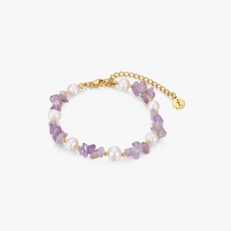 LIMITED EDITION: Amethyst Pearl Bracelet made by Flaire & Co.