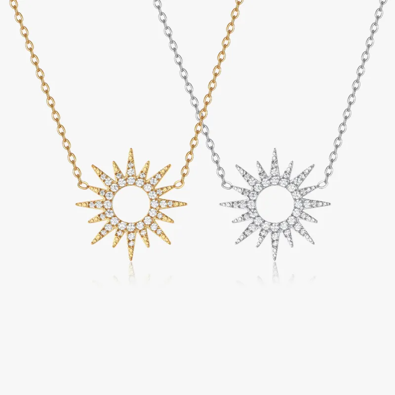 Pave Sunburst Necklace made by Flaire & Co.