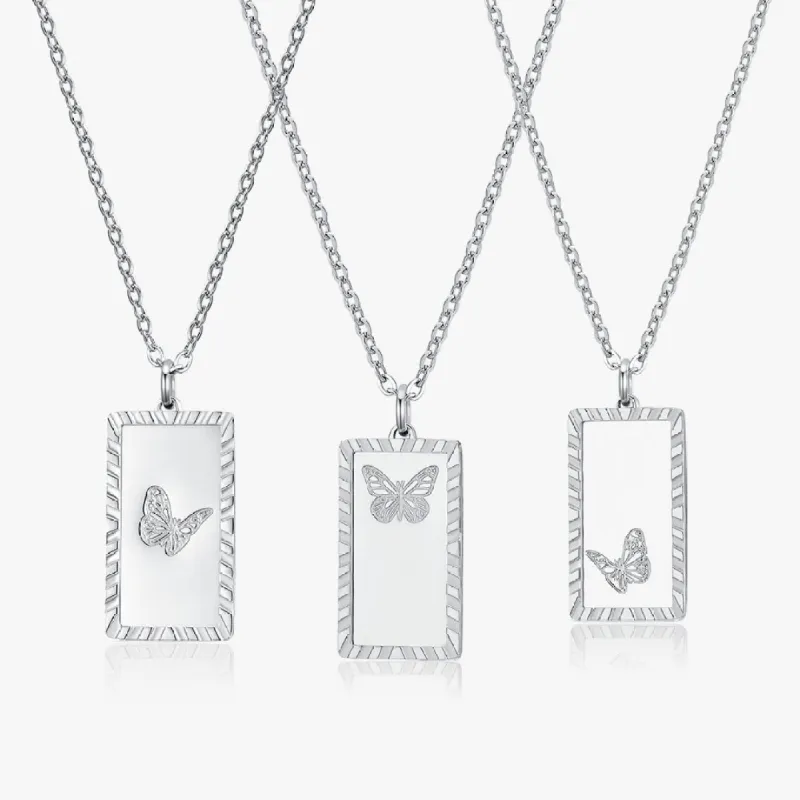 Butterfly Trio Necklace in Silver (Not A Set) sold by Flaire & Co.