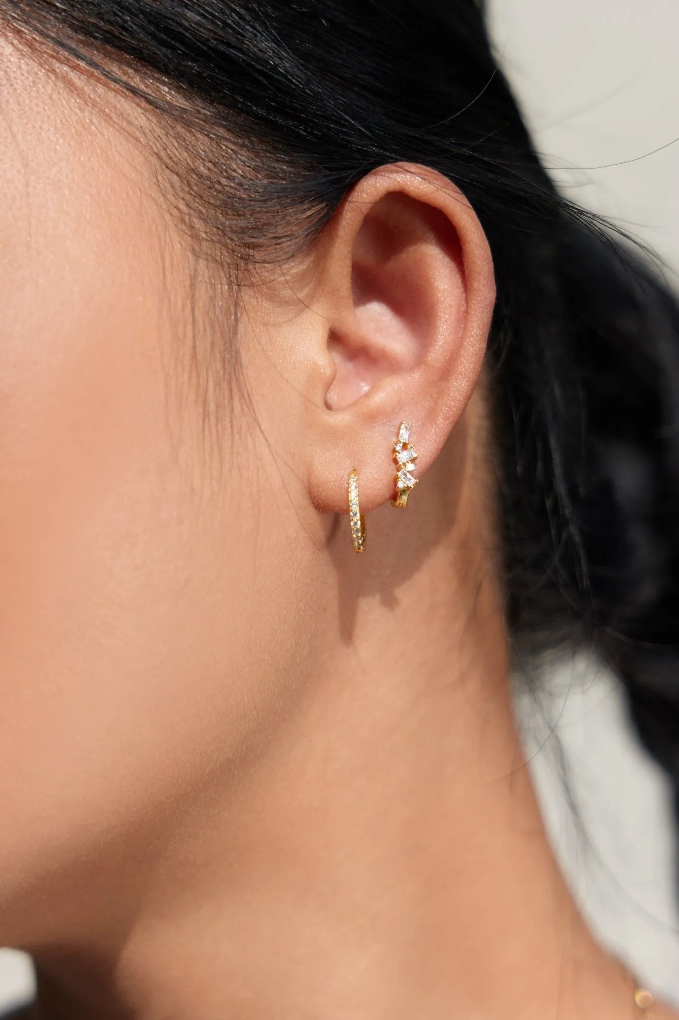 Irregular Gems Huggies in Gold sold by Flaire & Co. product image thumbnail 3